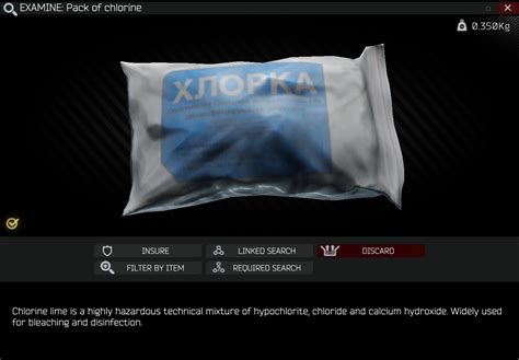 Sport bag Toolbox Dead Scav Weapon box (5x2) Ground cache Buried barrel cache Technical supply crate Eastereggs and References Cyclon rechargeable battery is. . Chlorine tarkov